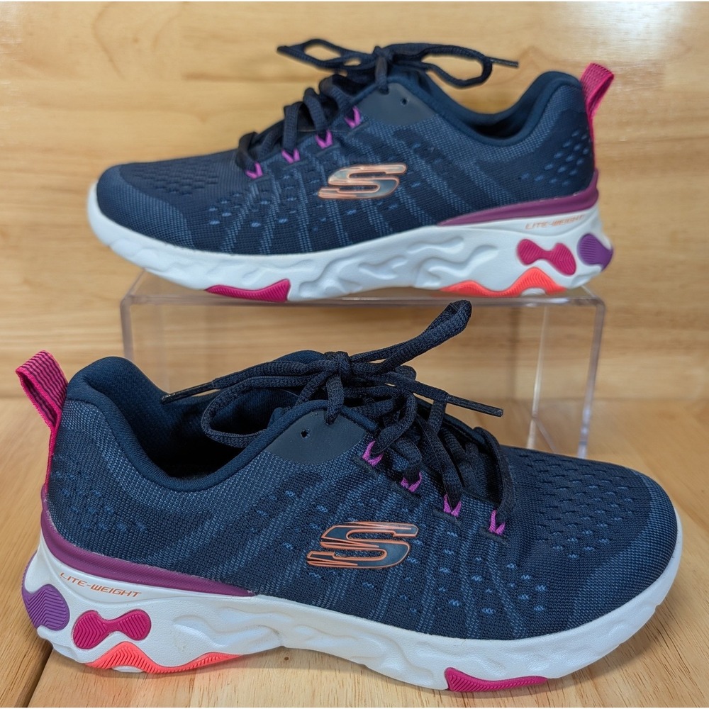 Skechers DLux Walker Pure Pleasure Navy Rose Gold Sneakers 149382 Womens 5